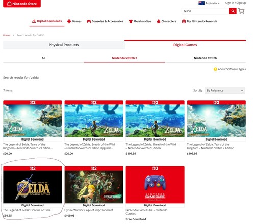 Cena remake’u gry „Zelda: Ocarina of Time” podana w australijskim sklepie Nintendo