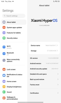 Oprogramowanie Xiaomi Redmi Pad SE 8.7