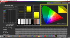CalMAN ColorChecker (Profil: Natywny, Docelowa przestrzeń kolorów: P3)