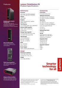 Lenovo ThinkStation P5 - specyfikacja. (Źródło obrazu: Lenovo)