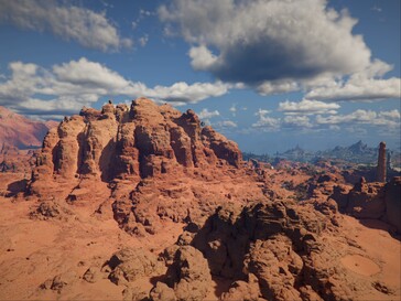 Rozległy krajobraz przed aktualizacją jakości odległej scenerii