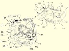 Aktywny uchwyt chłodzący do bezlusterkowców Canon (źródło obrazu: Japońska Platforma Patentowa)