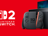 Konsola Nintendo Switch 2 na zdjęciu po prawej stronie logo