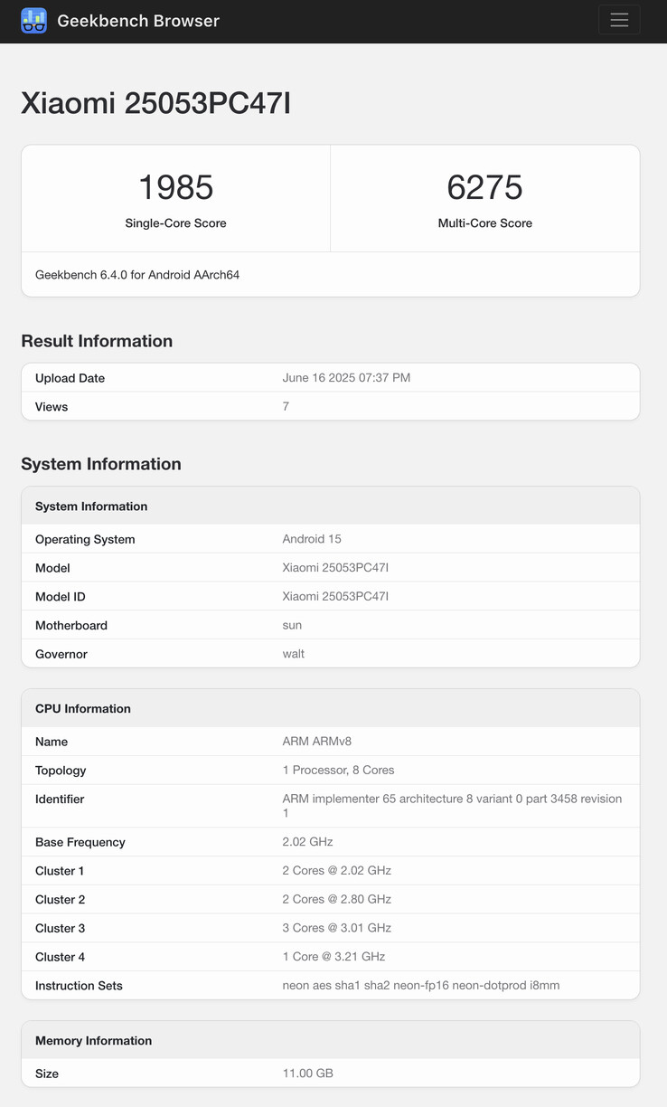 (Źródło obrazu: Geekbench)