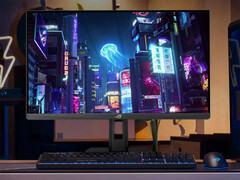 Odświeżony ROG Strix XG27UCS może przełączać się między trybami 4K 160 Hz i FHD 324 Hz. Na zdjęciu: zdjęcie promocyjne przedstawiające konfigurację z monitorem do gier. (Źródło zdjęcia: Asus)
