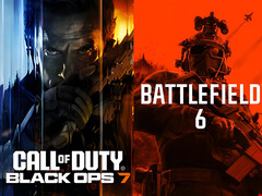 Banery Call of Duty: Black Ops 7 i Battlefield 6 pokazane obok siebie (źródło obrazu: Steam, Sony PlayStation z poprawkami)