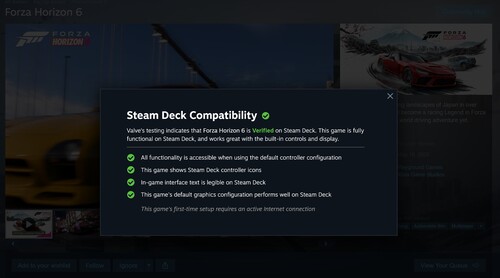 Forza Horizon 6 Steam Deck zweryfikowana ocena