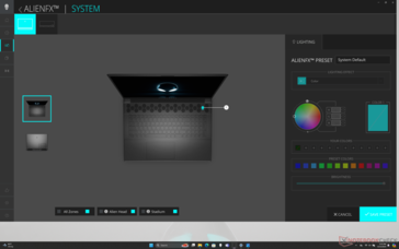 AlienFX kontroluje oświetlenie RGB