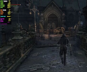 Gra „Bloodborne” działa na emulatorze shadPS4 z prędkością ponad 100 klatek na sekundę na komputerze z kartą graficzną RTX 5060 firmy „ GeForce ” i procesorem Ryzen 5 7600