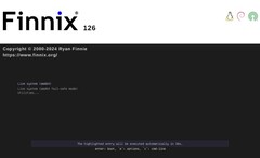 Ekran startowy Finnix 126 live Linux (źródło obrazu: Finnix Blog)