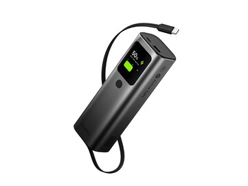 Chowany power bank Sharge Retractable 165 wyposażony jest w zwijany kabel USB-C o długości 27,56 cala. (Źródło zdjęcia: Sharge)