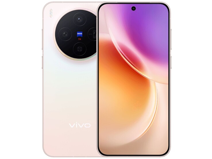 Widok z przodu i z tyłu smartfona Vivo X300 przedstawiający okrągły moduł kamery Zeiss i gradientowy wyświetlacz (źródło zdjęcia: Vivo)