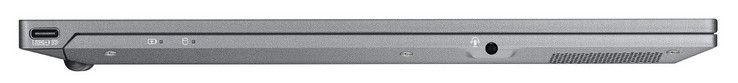 lewy bok: USB typu C, kontrolki stanu, gniazdo audio (fot. Asus)