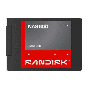 Dysk SSD SanDisk NAS 600 2,5 cala SATA z czerwono-szarą etykietą