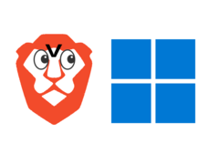 Brave domyślnie blokuje kluczową funkcję systemu Windows 11. (Źródło obrazu: logo Brave i logo Windows 11, po zmianach)