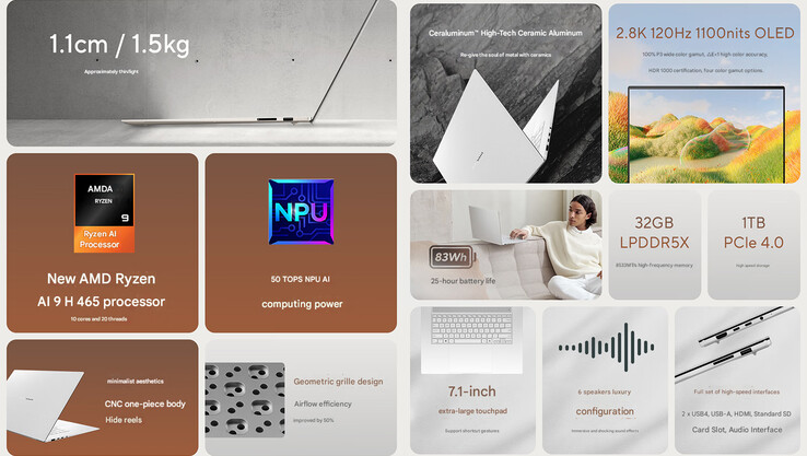 Najważniejsze cechy chińskiego Zenbooka 16 Air 2026 z AMD Ryzen 9 (źródło obrazu: Asus - edytowane)