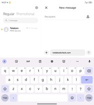 Układ klawiatury (GBoard) - wyświetlacz główny - tryb portretowy