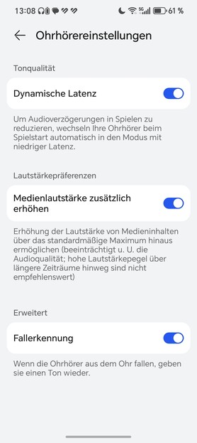 Ustawienia słuchawek dousznych: Google Android