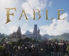 Logo gry „Fable” na tle świata Albionu