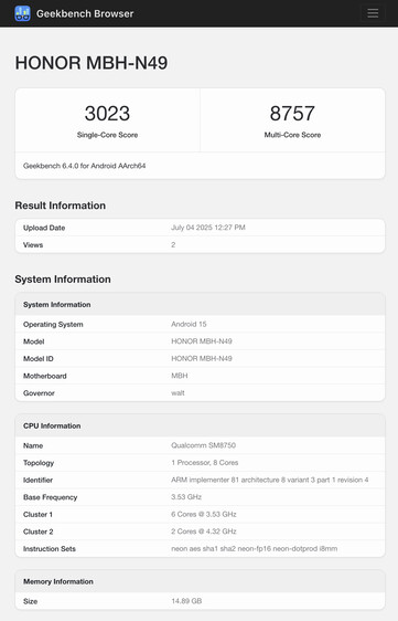 (Źródło obrazu: Geekbench)