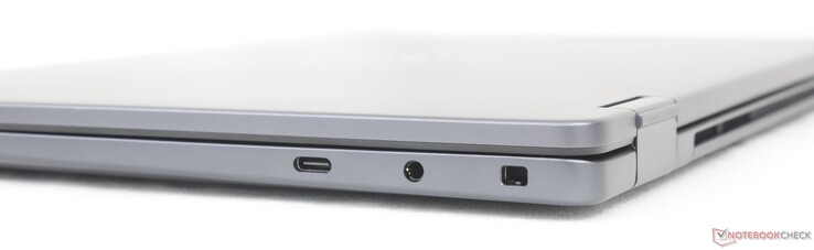 Poprawnie: USB-C 3.2 Gen.2 (20 Gb/s) z DisplayPort 1.4 + Power Delivery, słuchawki 3,5 mm, Noble Lock