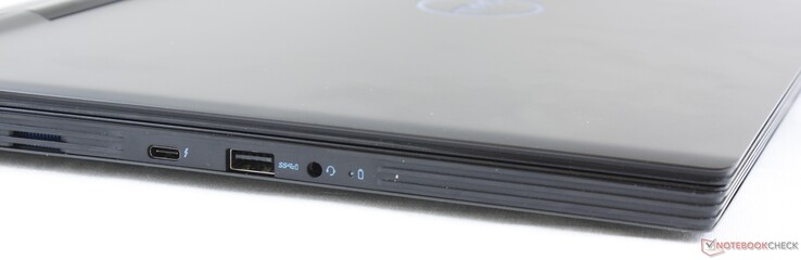 lewy bok: USB typu C + Thunderbolt 3, USB 3.1 typu A, gniazdo audio