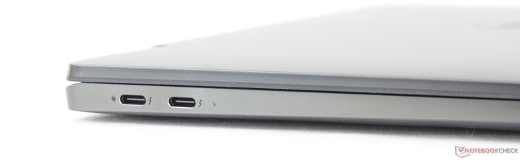 Po lewej: 2x USB-C 3.2 z Thunderbolt 4 + Power Delivery + DisplayPort