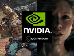 Baner Nvidia Gamescom 2025 przedstawiający nowe gry DLSS 4 (Źródło obrazu: Nvidia, Gamescom z poprawkami)