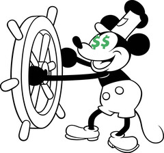 Disney po raz kolejny podnosi ceny swoich usług streamingowych, zaledwie rok po ostatniej podwyżce. Myszka Miki na zdjęciu. (Zdjęcie: Steamboat Willy od Disneya [w domenie publicznej] z poprawkami)