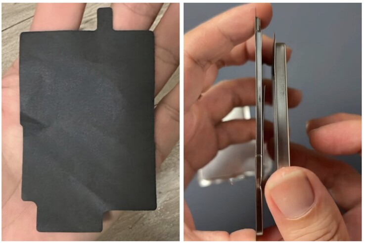 Bateria iPhone'a 17 Air obok baterii iPhone'a 17 Pro. (Źródło zdjęcia: Majin Bu)