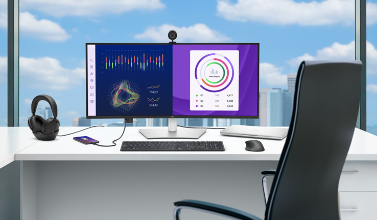 Monitor Dell Pro 34 Plus z hubem USB-C ma skierowane do przodu, wysuwane porty USB-C i USB-A ułatwiające łączność (źródło zdjęcia: Dell)