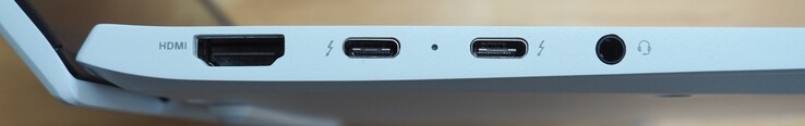 Po lewej: HDMI, 2x USB-C 4 gen 3x2 (Power Delivery, DisplayPort, Thunderbolt 4), 3,5 mm