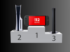Switch 2 na szczycie podium sprzedaży konsol (źródło obrazu: Nintendo of America, Sony PlayStation, Freepik z poprawkami)