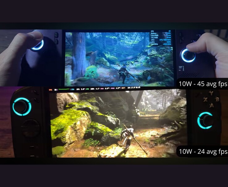 Karty graficzne MSI Claw 8 AI+ oraz Lenovo Legion Go 2 uruchamiają grę „Black Myth: Wukong” przy poborze mocy 10 W, osiągając odpowiednio 45 FPS i 24 FPS.