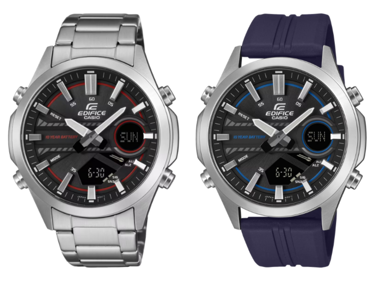 Zegarki Casio Edifice EFV-C120D-1A4 (po lewej) i EFV-C120P-1A2 (po prawej). (Źródło zdjęcia: Casio)