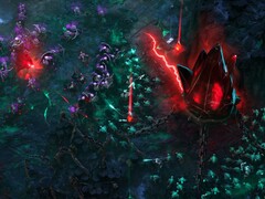 Ilustracja przedstawiająca bitwę w grze „Age of Darkness: Final Stand”.