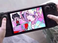 Pakiet Vibrant Visual Novels wygaśnie 05 lutego. Na zdjęciu: Steam Deck ze zrzutem ekranu z Needy Streamer Overload na swoim ekranie. (Źródło obrazu: Valve)