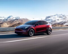 Kolor lakieru &quot;Midnight Cherry Red&quot; dla Tesli Model Y jest dostępny wyłącznie w Giga Berlin (Zdjęcie: Tesla)