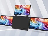 Zdjęcie przedstawia przenośny monitor Acer PD163Q-P3, którego centralną obudowę otaczają po bokach trzy 15,6-calowe wyświetlacze o rozdzielczości 1080p 