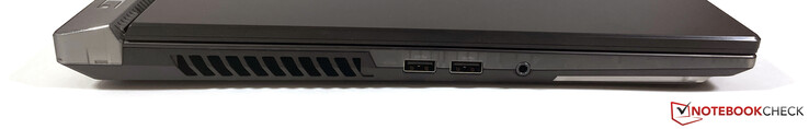 Po lewej: 2x USB-A 3.2 Gen.1 (5 Gbit/s), 3,5-mm port audio