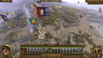Ilustracja przedstawiająca mapę świata w grze „Total War: Warhammer”.