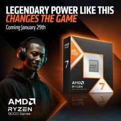 Plakat promocyjny AMD Ryzen 7 9850X3D (źródło obrazu: AMD)