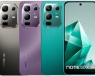 Infinix Note 50x 5G jest dostępny w kolorach morskiej zieleni, zaczarowanego fioletu i tytanowej szarości (źródło zdjęcia: Infinix)