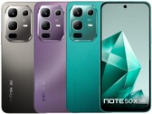 Infinix Note 50x 5G jest dostępny w kolorach morskiej zieleni, zaczarowanego fioletu i tytanowej szarości (źródło zdjęcia: Infinix)