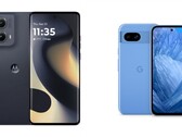 Motorola Edge 2024 jest dostępna do kupienia tylko w kolorze czarnym, podczas gdy Pixel 8a jest dostępny w czterech kolorach, w tym Bay (niebieski). (Źródło zdjęcia: Motorola, Google - edytowane).