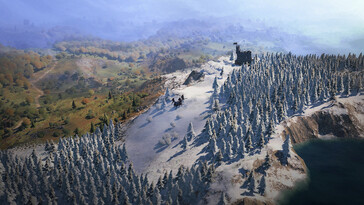 Obraz przedstawiający zaśnieżony krajobraz w Wartales.