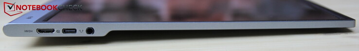 MiniHDMI, USB-C z DisplayPort, gniazdo słuchawkowe 3,5 mm