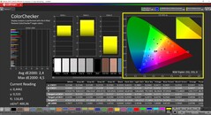 CalMAN ColorChecker (profil: Natywny, docelowa przestrzeń kolorów: P3)
