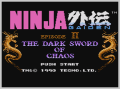 Ekran tytułowy Ninja Gaiden II: The Dark Sword of Chaos na zdjęciu