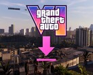 Baner dotyczący rozmiaru pliku GTA 6 z widoczną ikoną pobierania